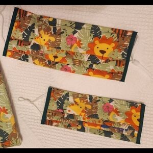 Handmade Animals/Jungle themed Face Mask/Coverings. Set of 2